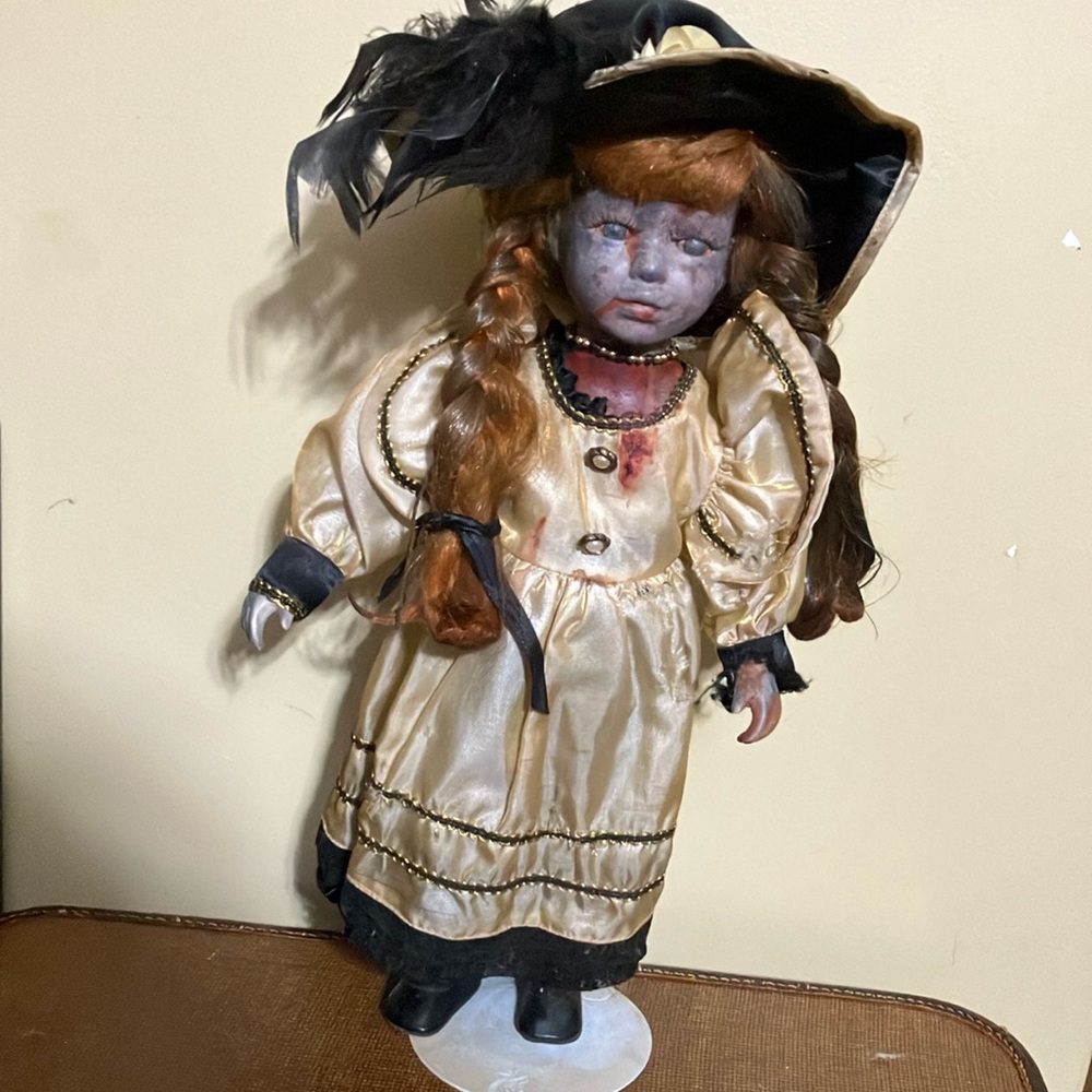 Scary Creepy Hand Painted Doll